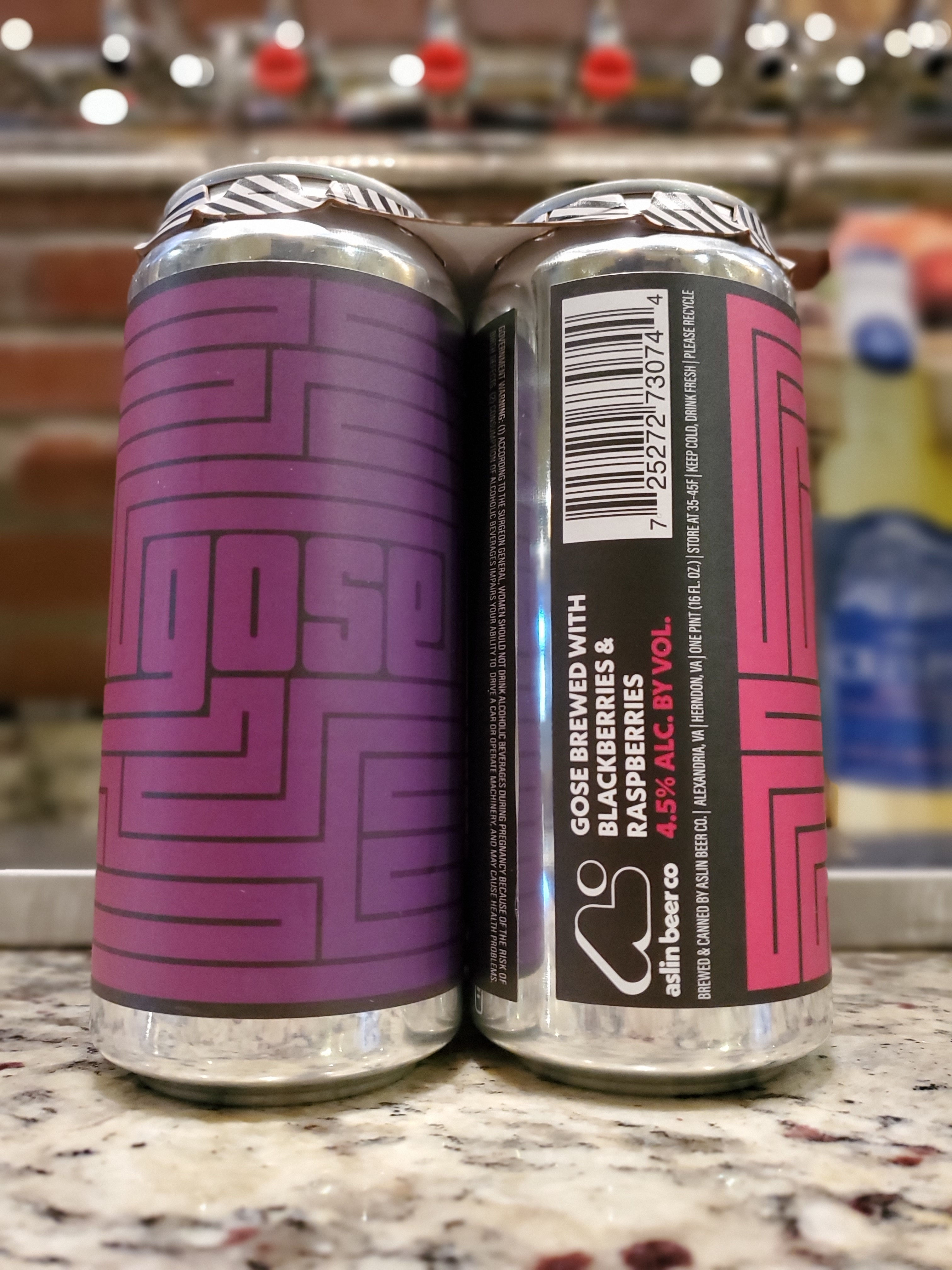 Aslin Gose brewed with Blackberries & Raspberries 4pk Cans