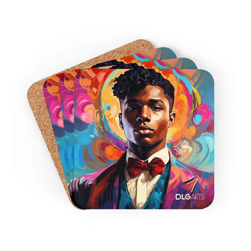 Thumbnail: Jasper J -Black Nouveau Coaster Set