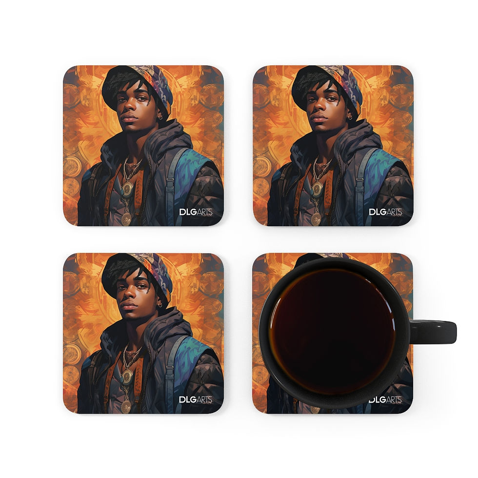 Thumbnail: Amara -Black Nouveau Coaster Set