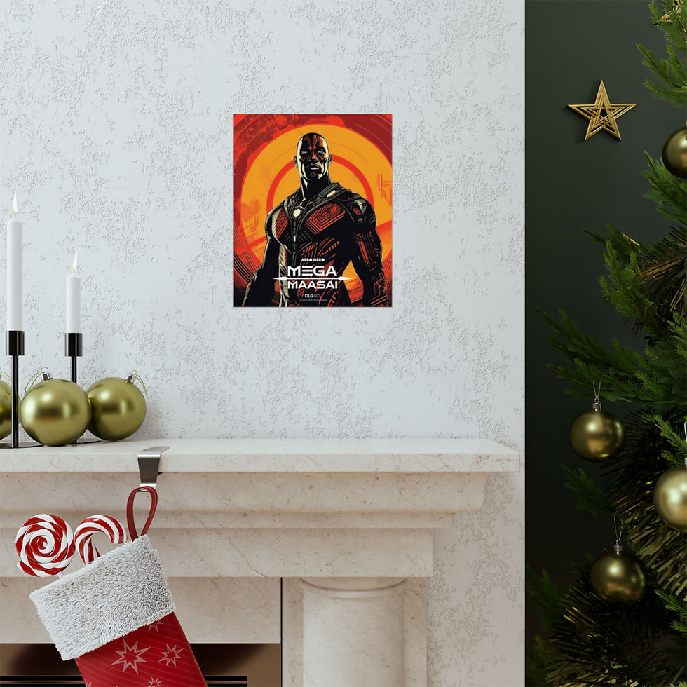 Thumbnail: Mega Maasai Series, Black Super Hero -Poster