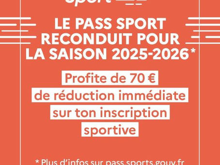 Le pass Sport reconduit pour la saison 2025-2026