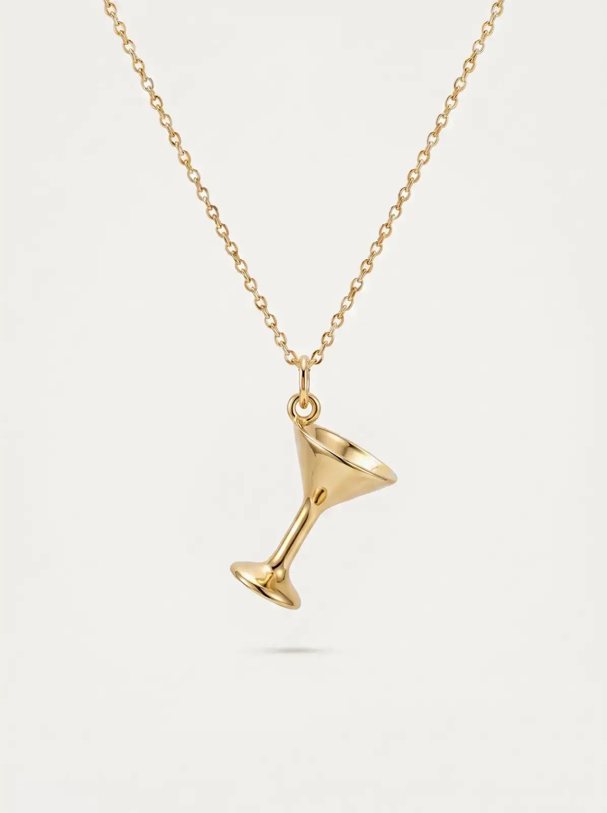 Dirty Martini Charm anti-tarnish 24k gold charm, close-up detail — June Gold Forming™