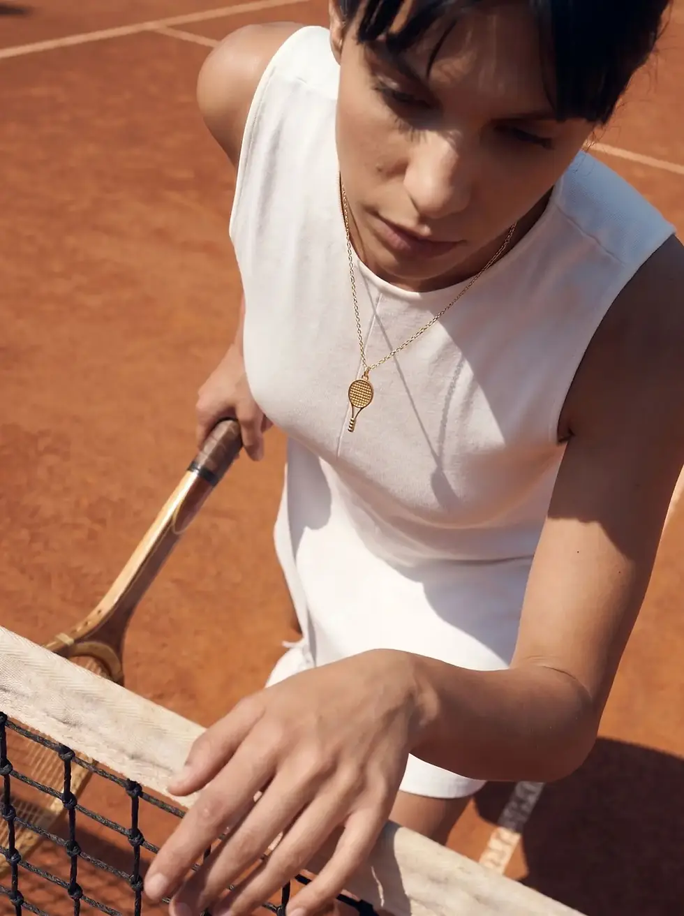 Love all - Tennis charm – 24k gold on 925 sterling silver charm, June Gold Forming™