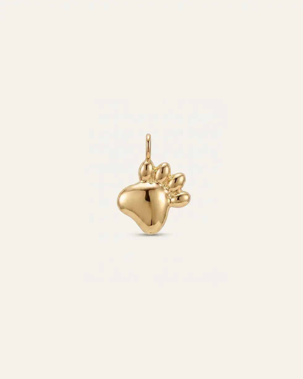 Thumbnail: Paws Charm anti-tarnish 24k gold charm, close-up detail — June Gold Forming™