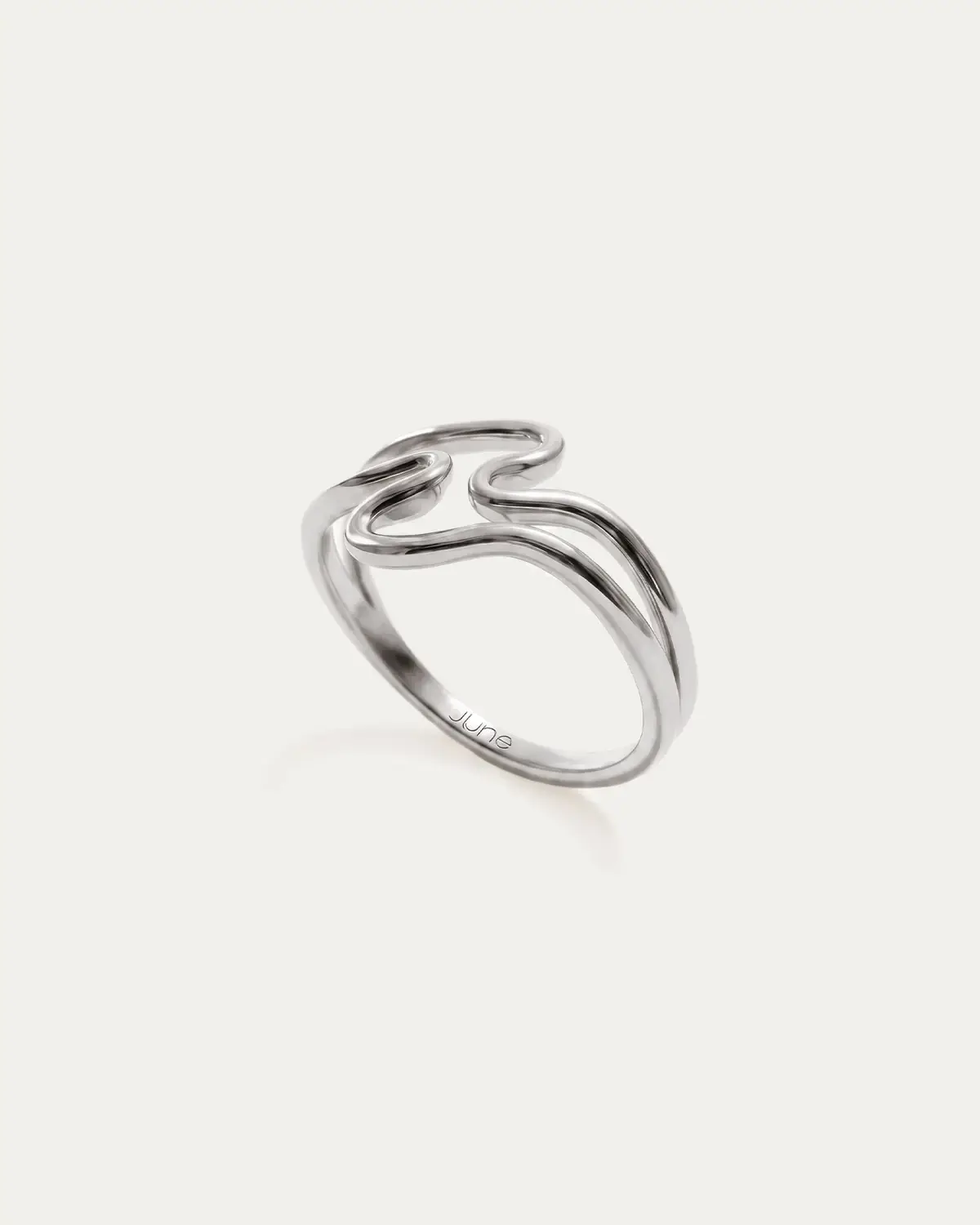 Anti-tarnish white gold ring, Coastline Ring — June Gold Forming™