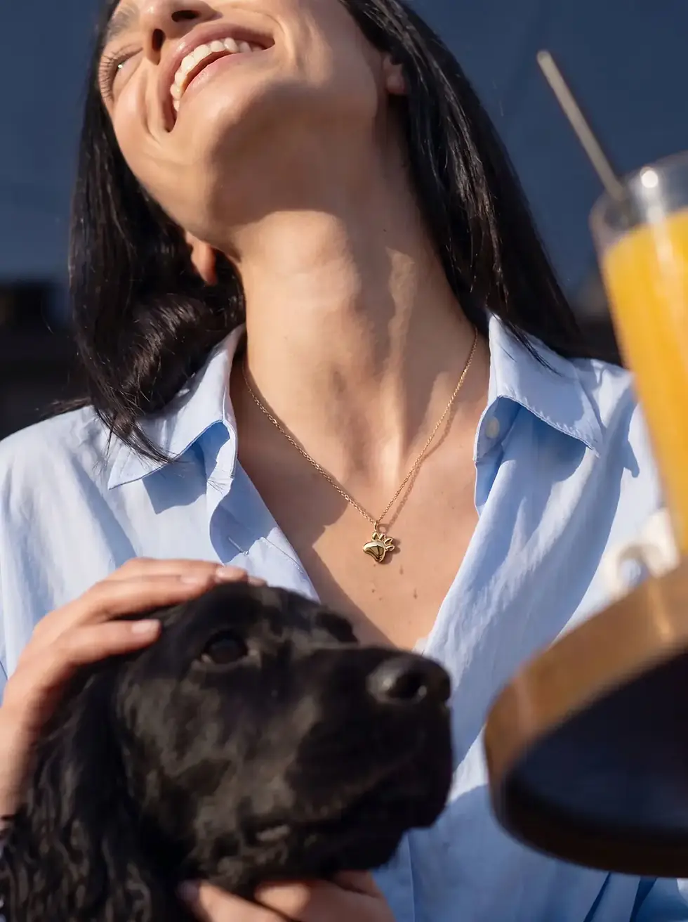 Paws Charm demi-fine 24k gold charm worn on a charm bracelet — June Gold Forming™