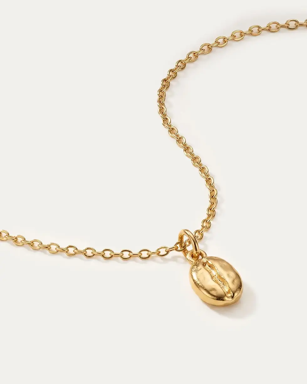 Thumbnail: Gold Brew - Coffee charm skin-safe 24k gold charm, everyday jewellery — June Gold Forming™