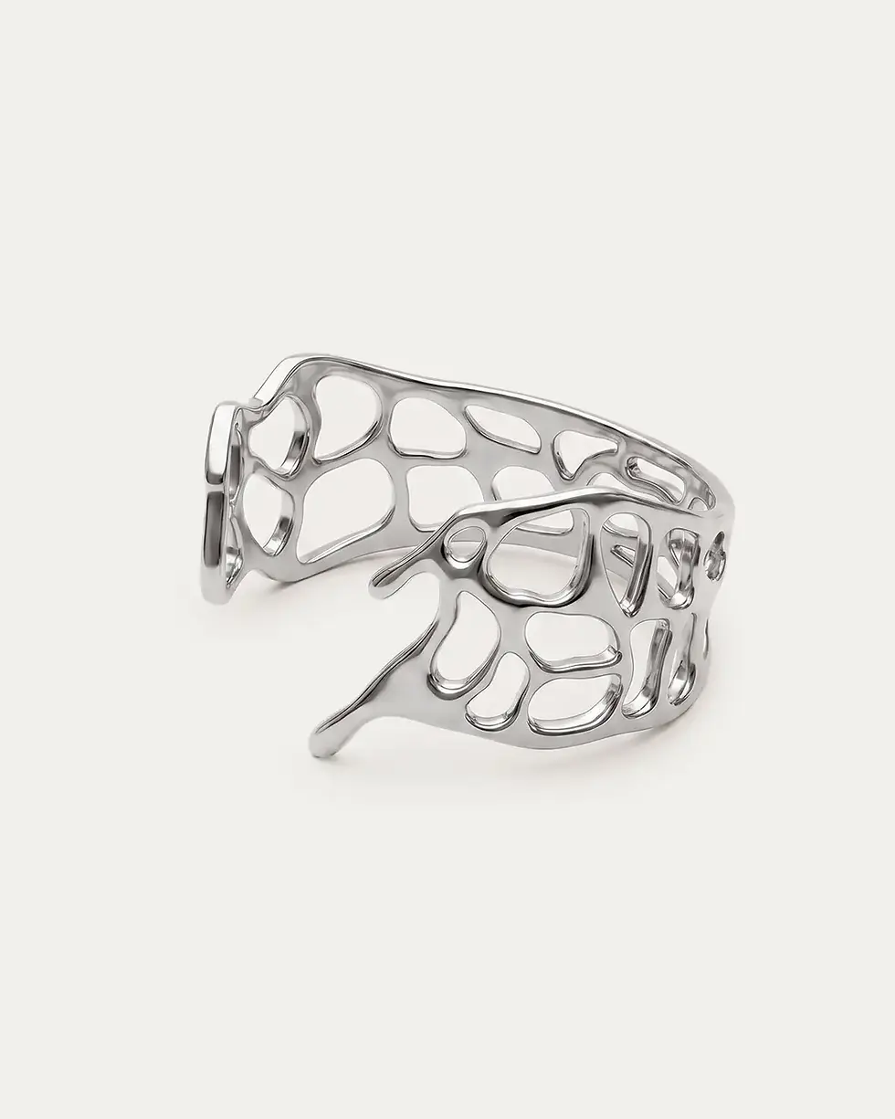 Thumbnail: Anti-tarnish white gold bracelet, Salt relic Bracelet, demi fine everyday jewellery — June Gold Forming™