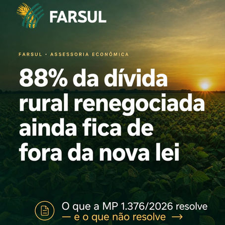 MP 1.376/2026 resolve a dívida rural? Estudo da Farsul aponta que não