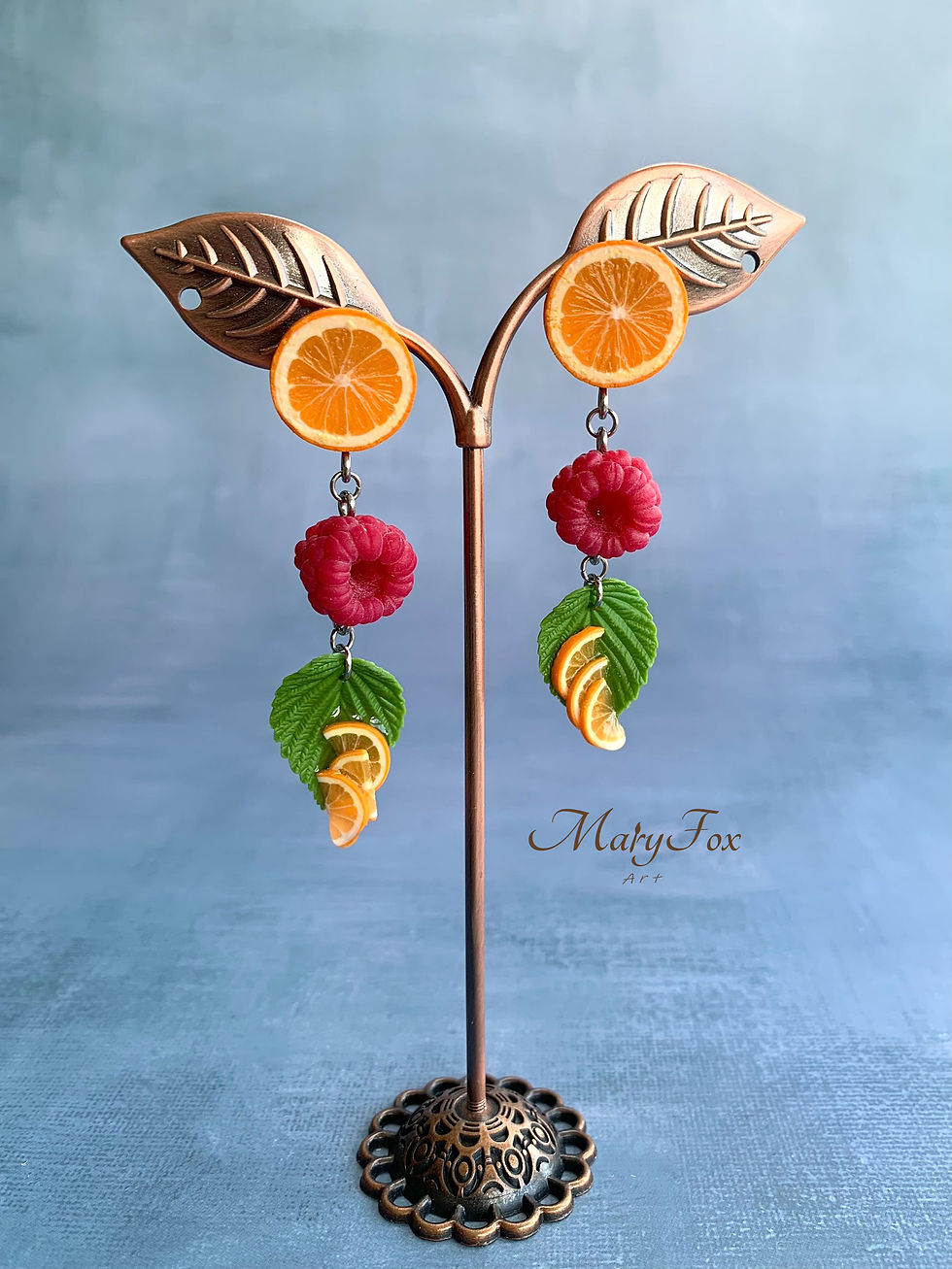 Orange& Raspberry Earrings
