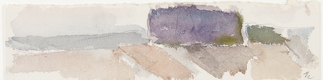 Pierre Tal Coat, Saint Prex, 1979, aquarelle sur papier - watercolor on paper, 9,5 x 36 cm