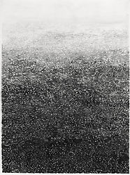 Yann Bagot - Myriades, 2023 - encre de Chine et sel marin sur papier - 76 x 56 cm. Courtes