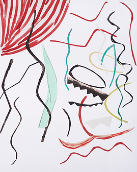 7. Marie-Claude Bugeaud, Zigzag etc..., 2018, papiers collés sur toile - glued papers on c