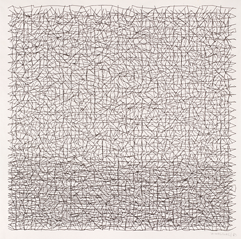 Vera Molnar - Structure + Horizontales, 1969 - dessin sur table tracante unique sur papier - Courtesy Galerie Berthet-Aittouarès