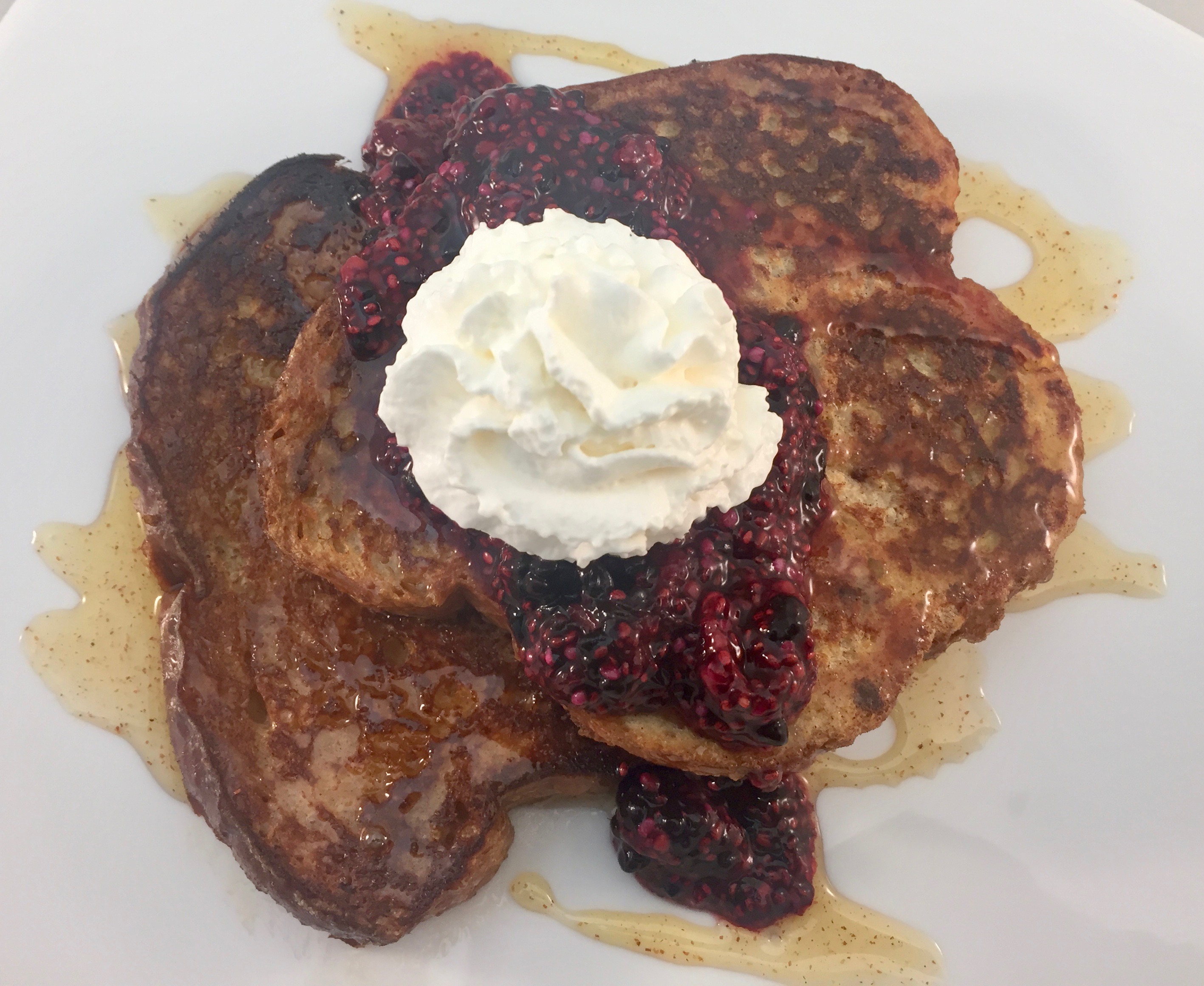 Challah Bread French Toast w_ hot honey