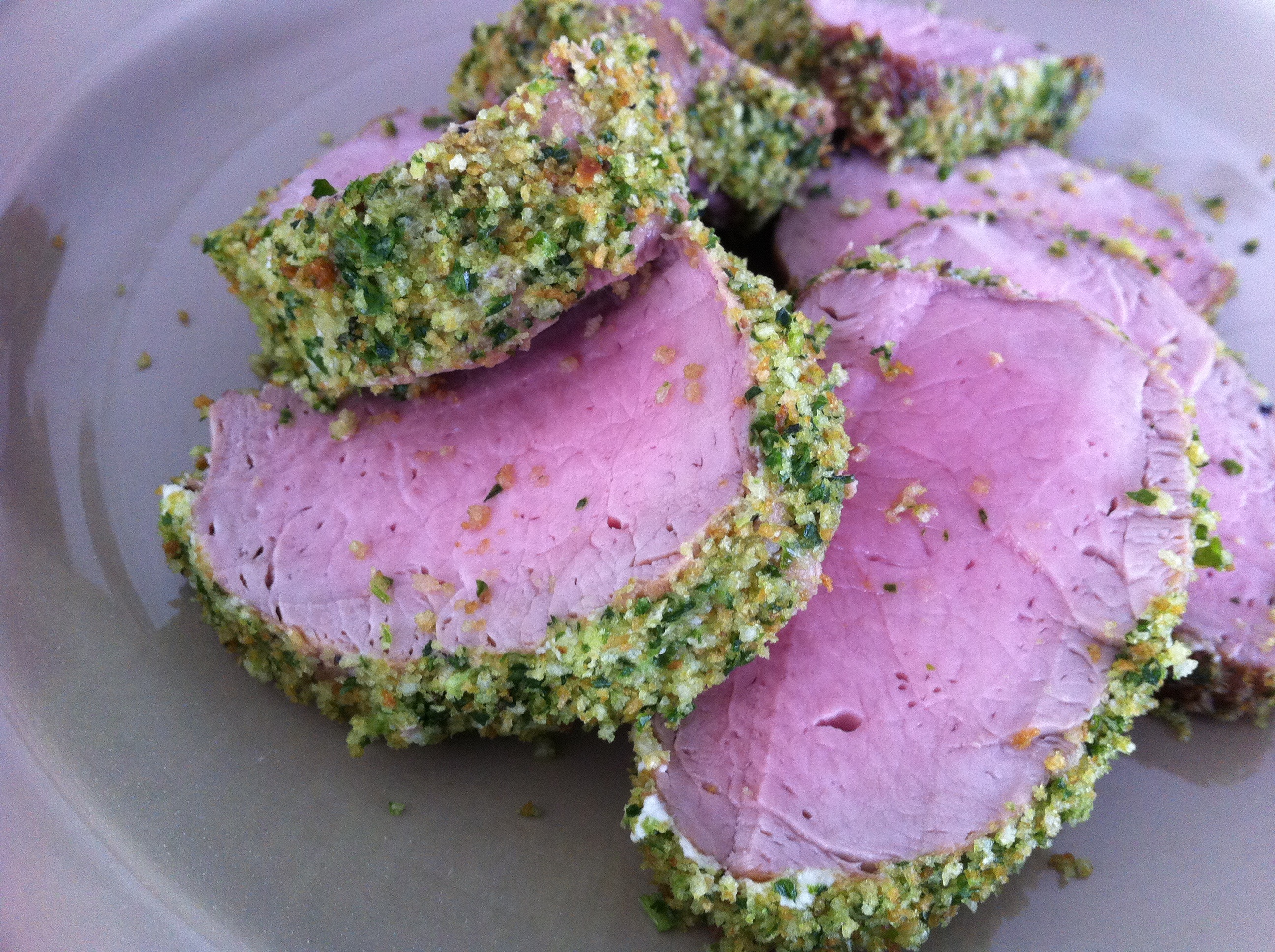 Green Herb Panko Crusted Pork