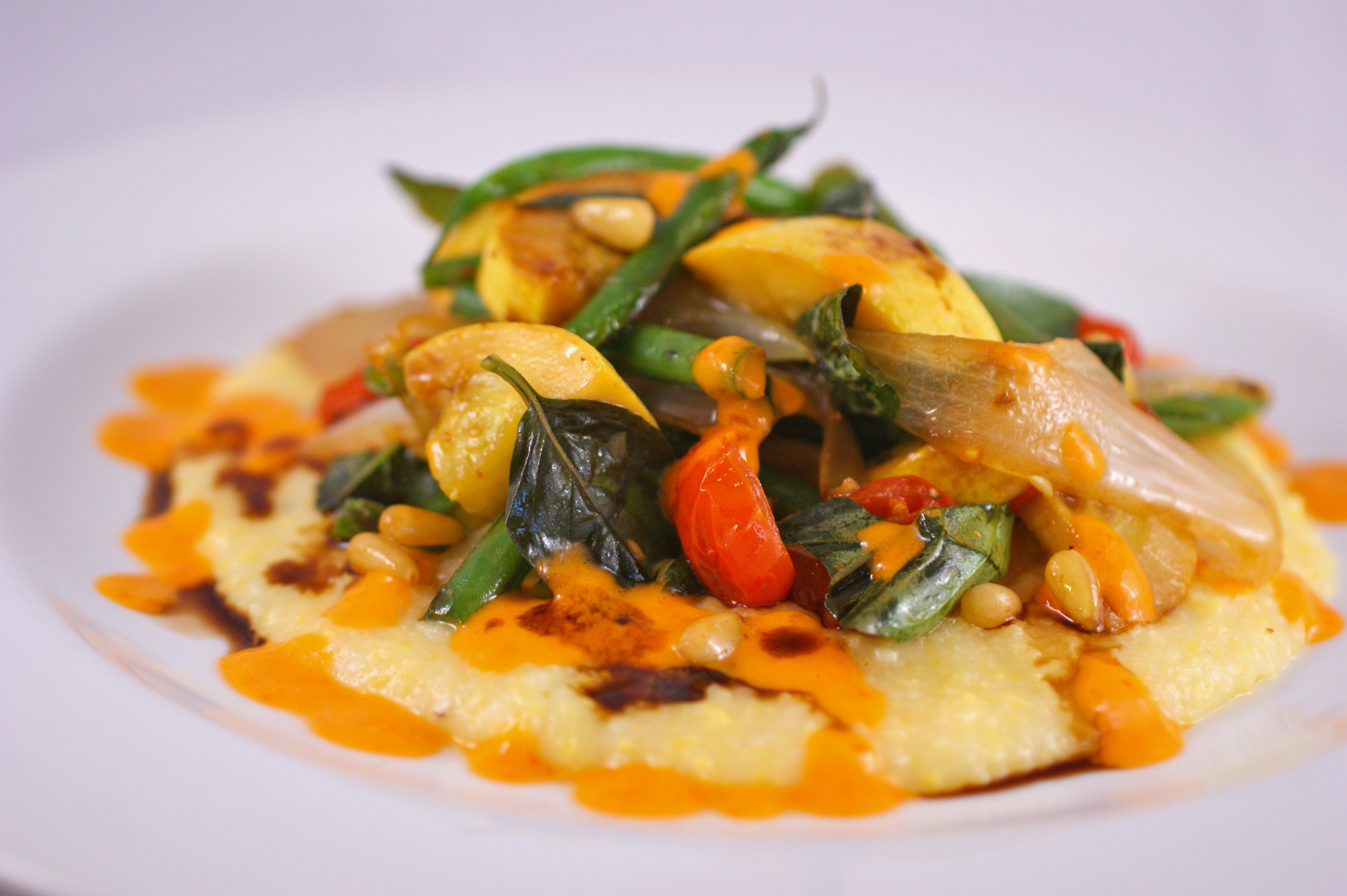 Creamy Polenta & Tomato Oil