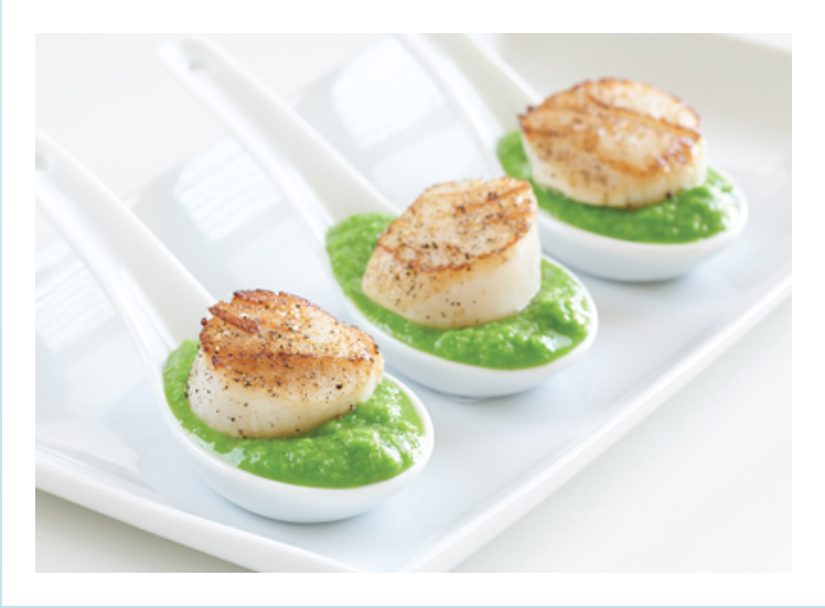 Scallops with Minted Pea Puree