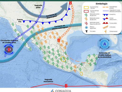 Frente frío y vaguadas impulsan vientos en Sonora; clima estable sin lluvias esta semana