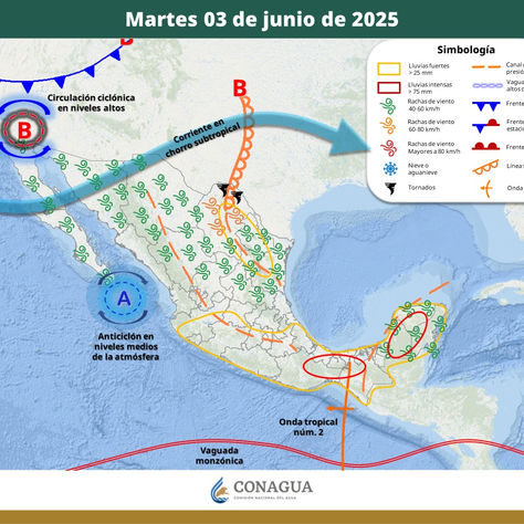 Persisten temperaturas elevadas y vientos con rachas fuertes en Sonora; se vigila posible desarrollo ciclónico en el Pacífico