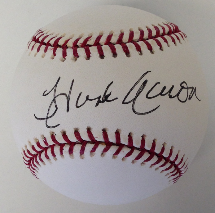 Hank Aaron Autographed Baseball