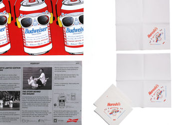 paper placemat napkin food safe Budweiser Japan haroshi