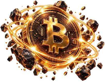 Bitcoin Dourado em Órbita Energética.png