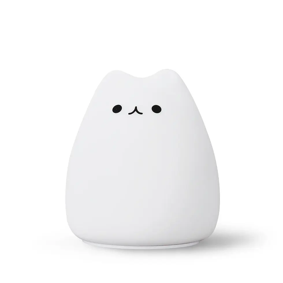 Thumbnail: Mini Cat-Shaped Touch Color-Changing LED Night Lamp for Kids