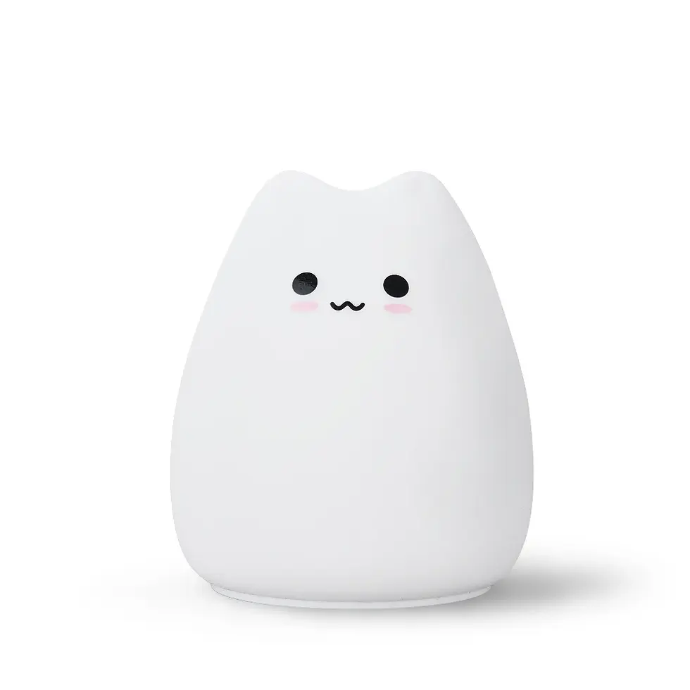 Thumbnail: Mini Cat-Shaped Touch Color-Changing LED Night Lamp for Kids