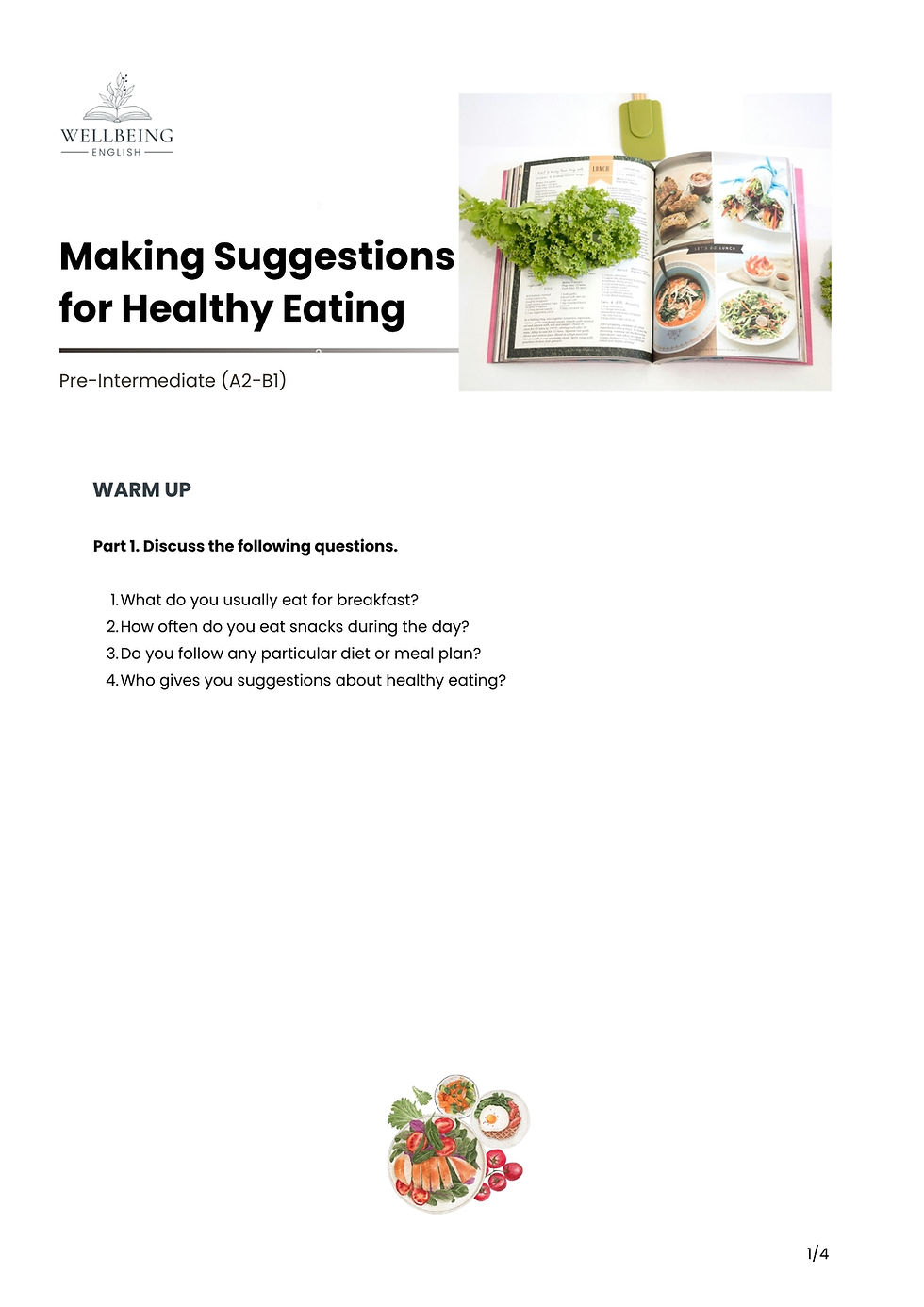 Making Suggestions for Healthy Eating ESL Lesson Plan
