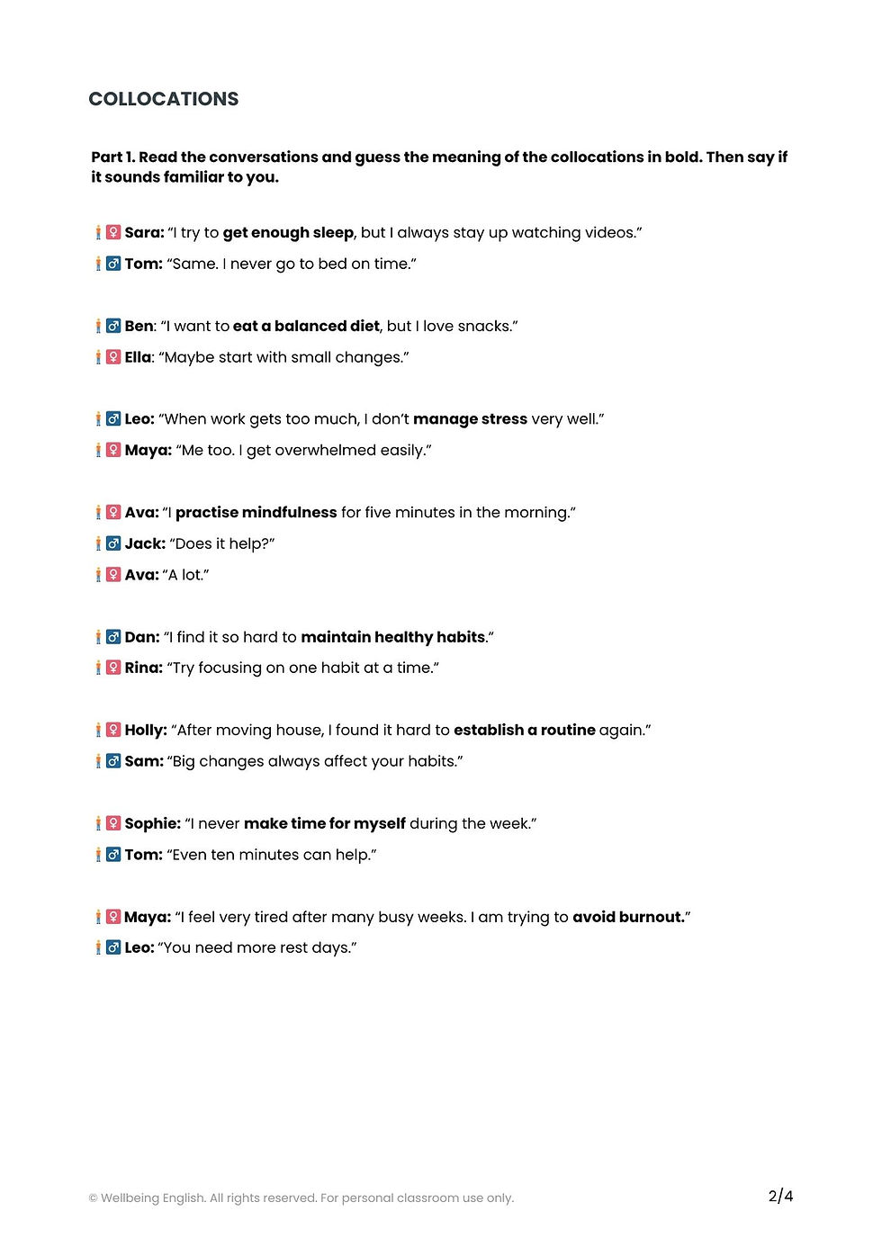 Thumbnail: Self-Care and Daily Routines Collocations