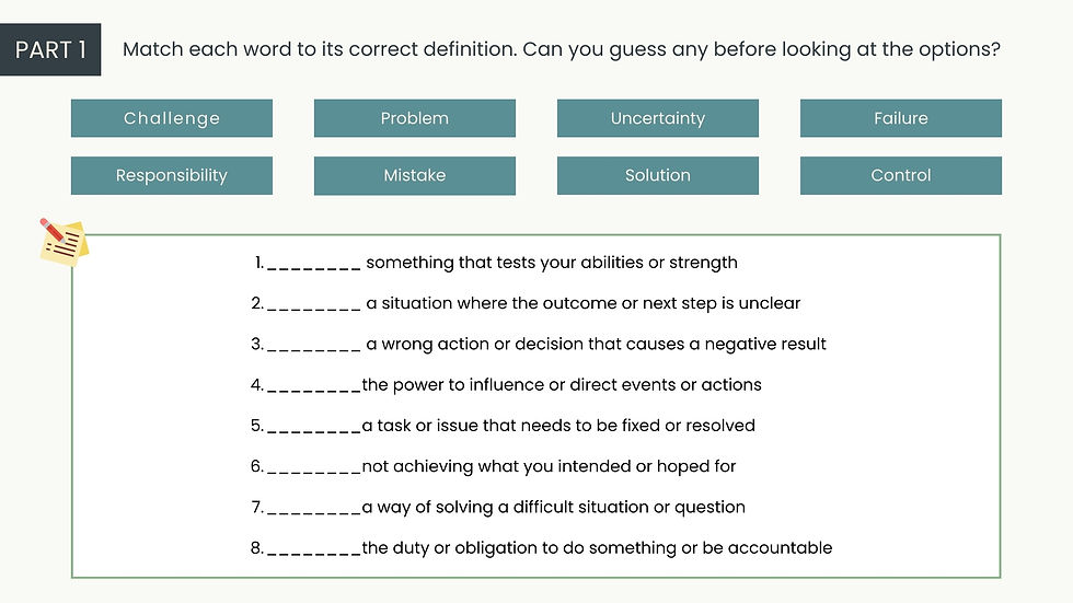 Thumbnail: Collocations: Dealing with Problems & Change ESL Lesson Plan Preview