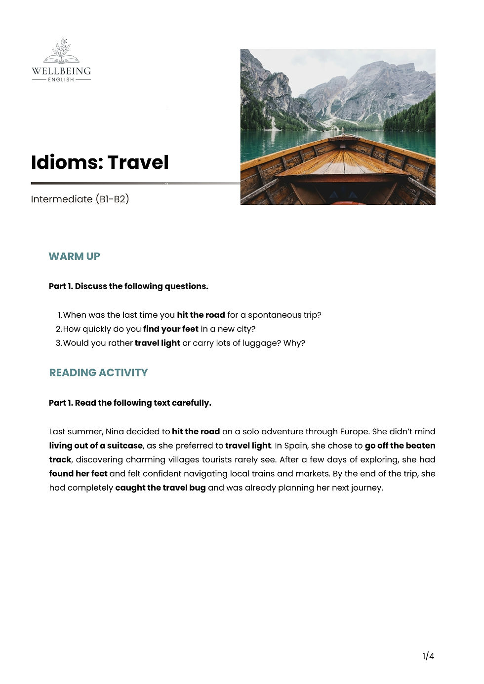 Idioms: Travel ESL Lesson Plan