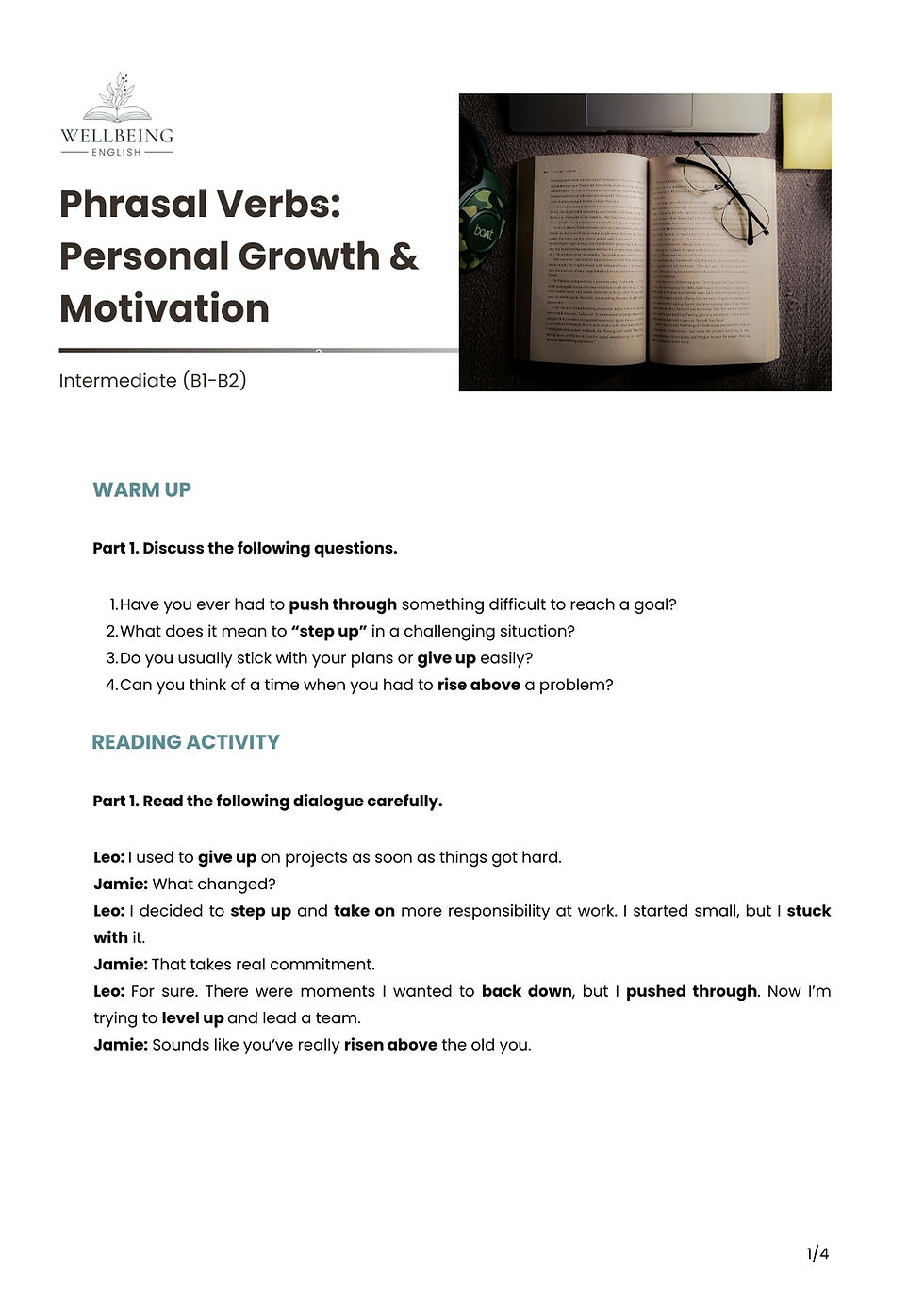 Idioms: Personal Growth & Motivation ESL Lesson Plan