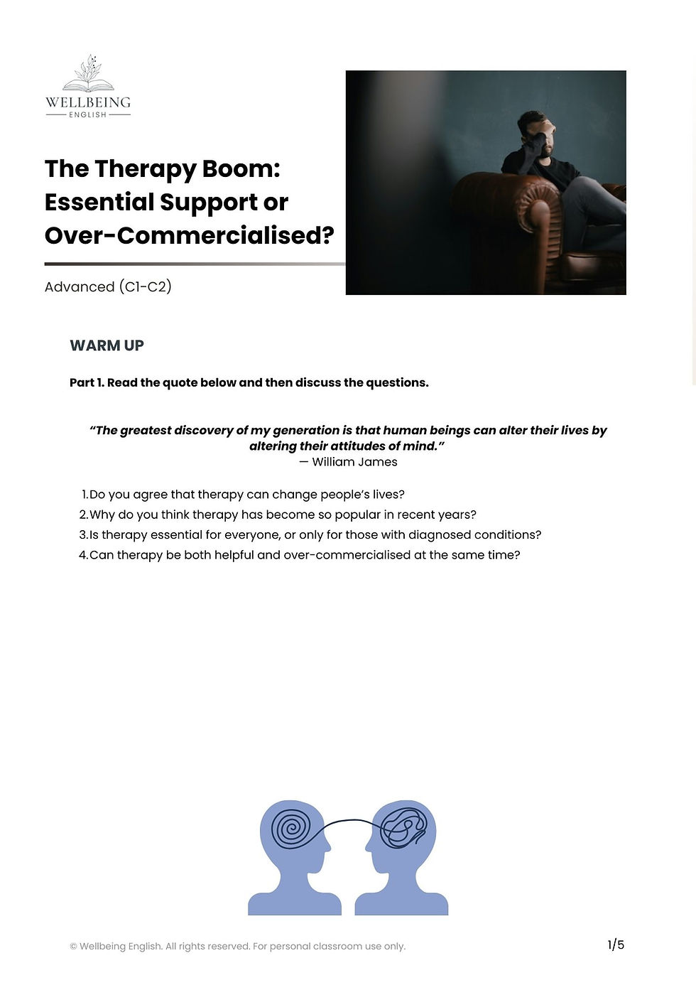 Therapy ESL lesson plan preview