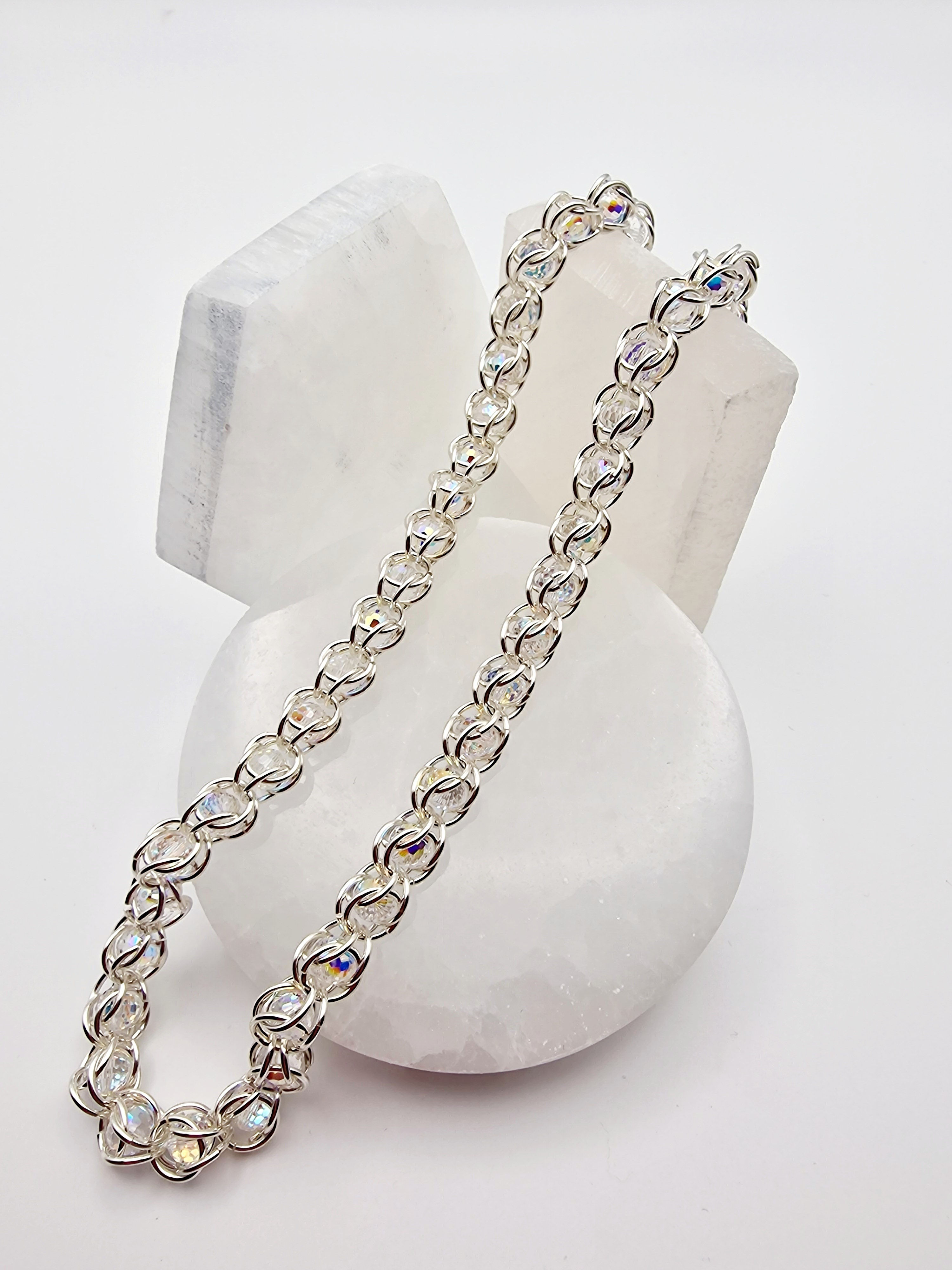Sterling Silver Hallmarked Persian Swarovski Capture Necklace