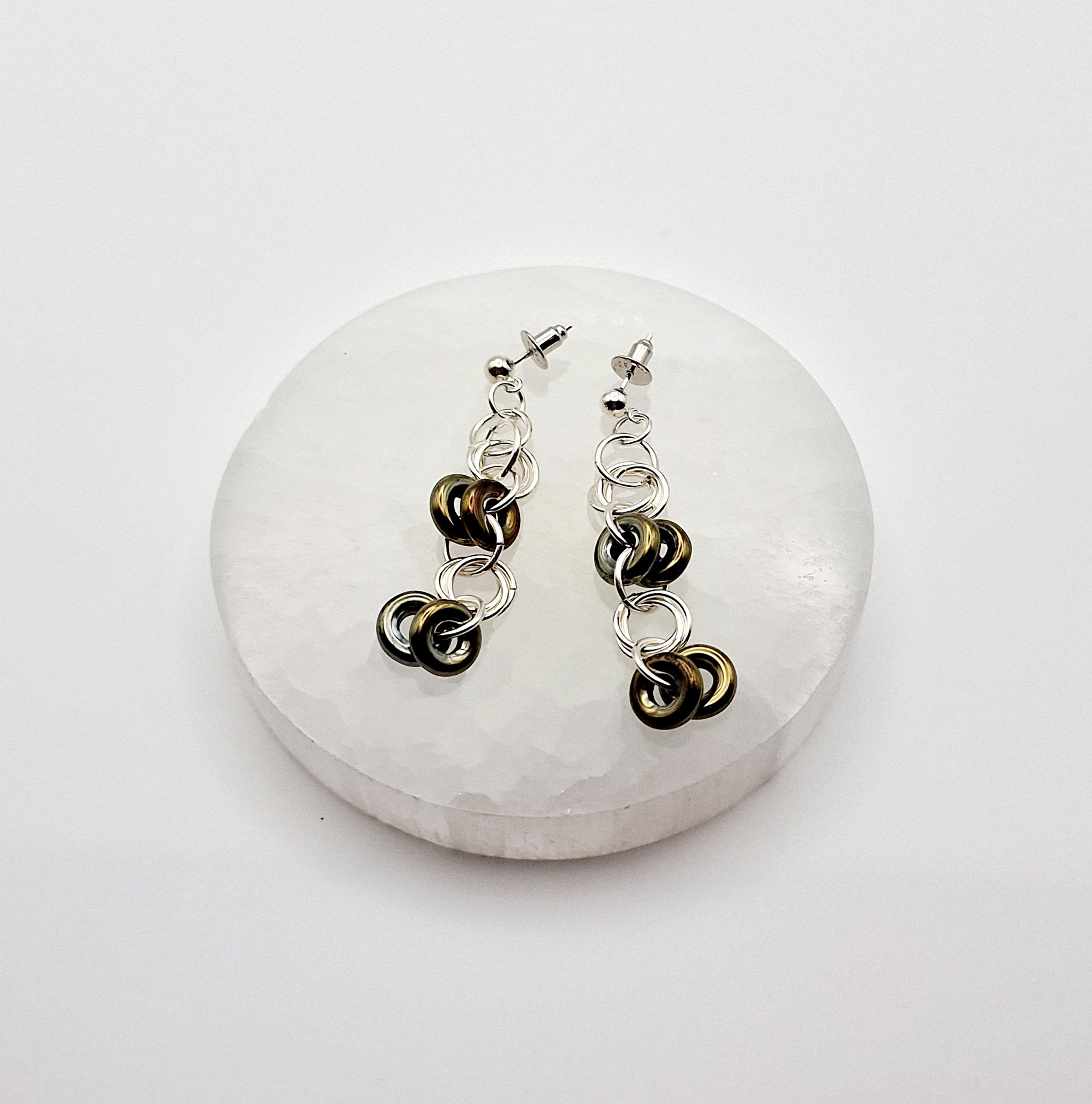 Sterling Silver & Preciosa Ornela Glass Post Earrings