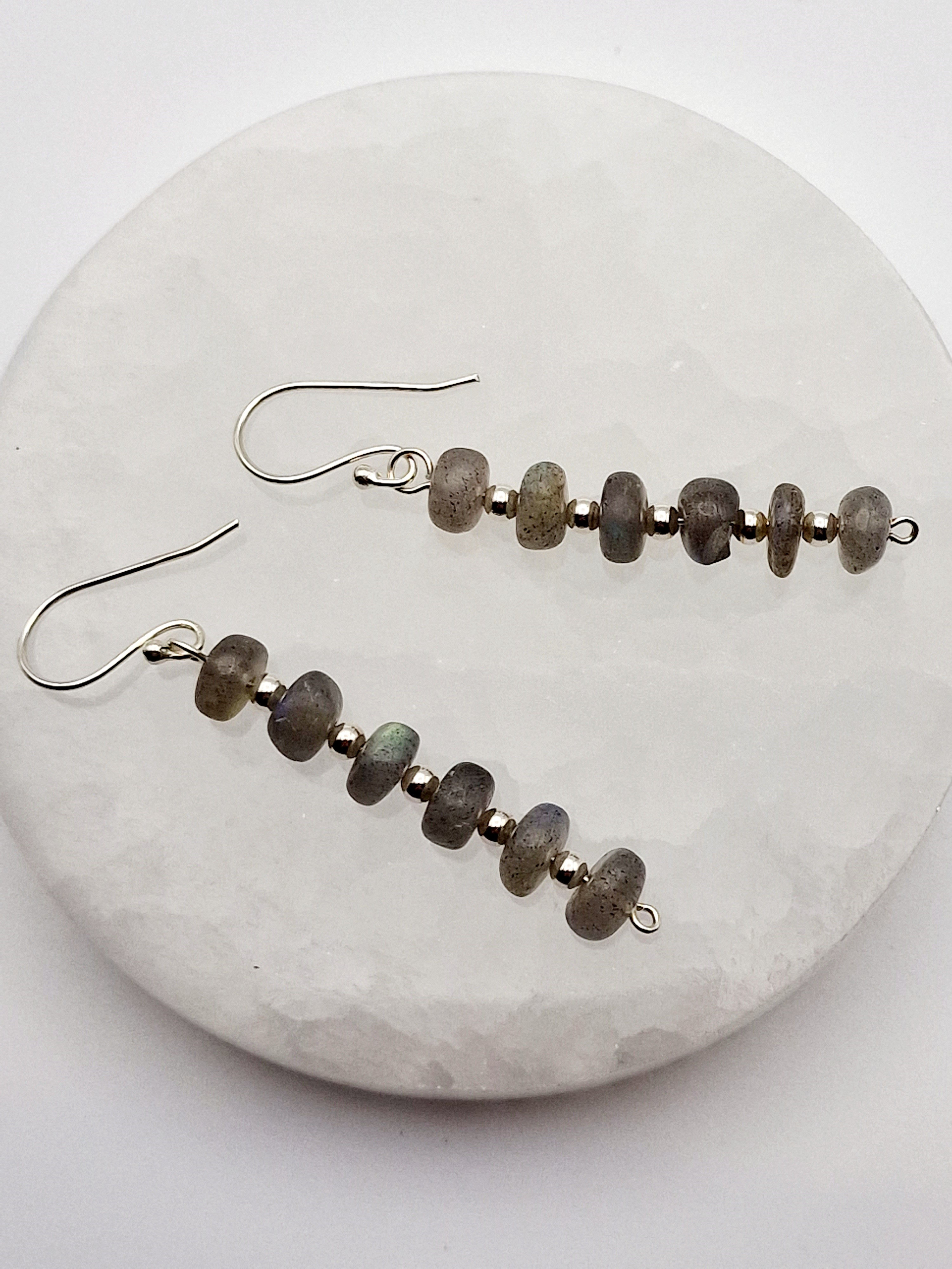 Sterling Silver with Labradorite Hook Earrings
