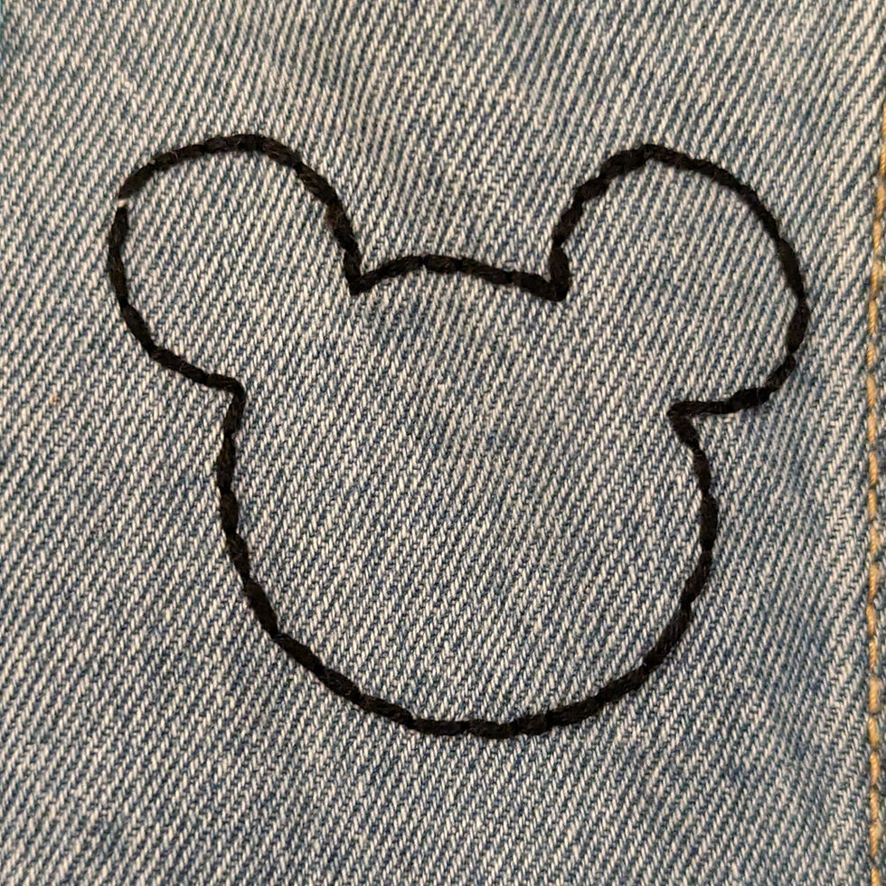 Thumbnail: Hand Embroidered Name with Icon Denim Jacket