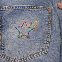 hand stitched rainbow star from NJ embroidery workshop