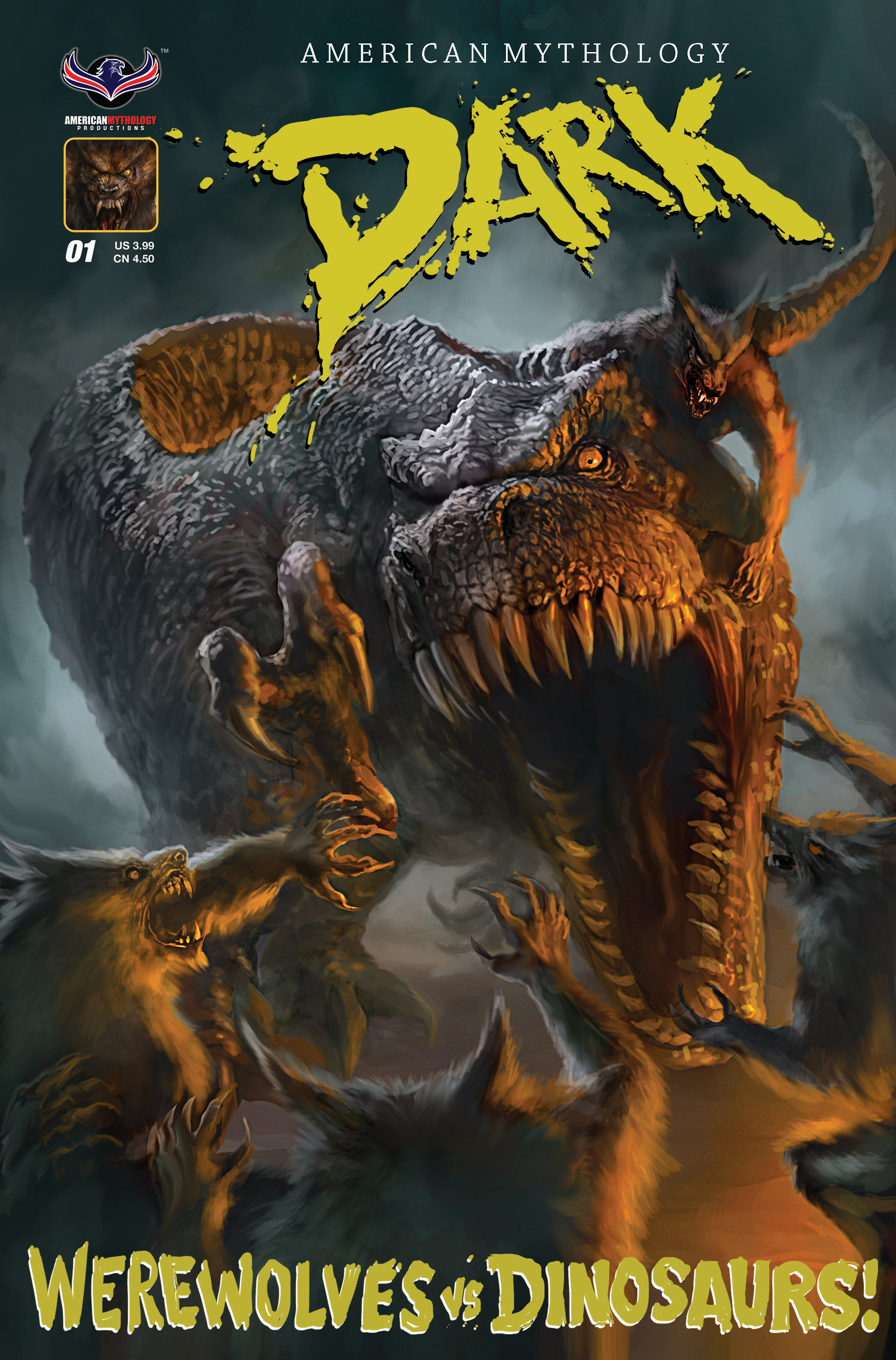 American Mythology Dark: Werewolves Vs Dinosaurs #1 Main Cvr