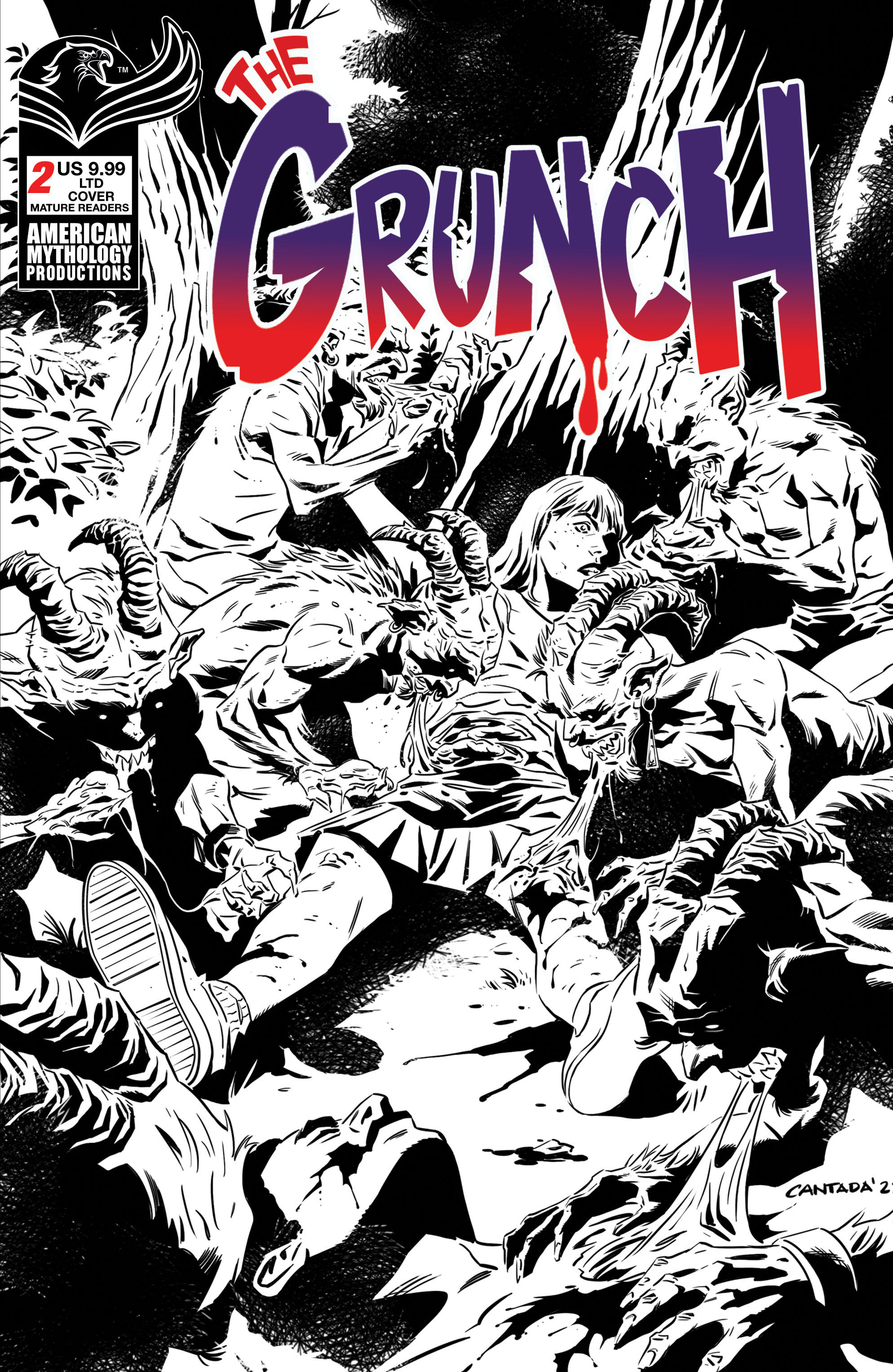 THE GRUNCH #2 LTD ED 1/350 B&W VARIANT CVR