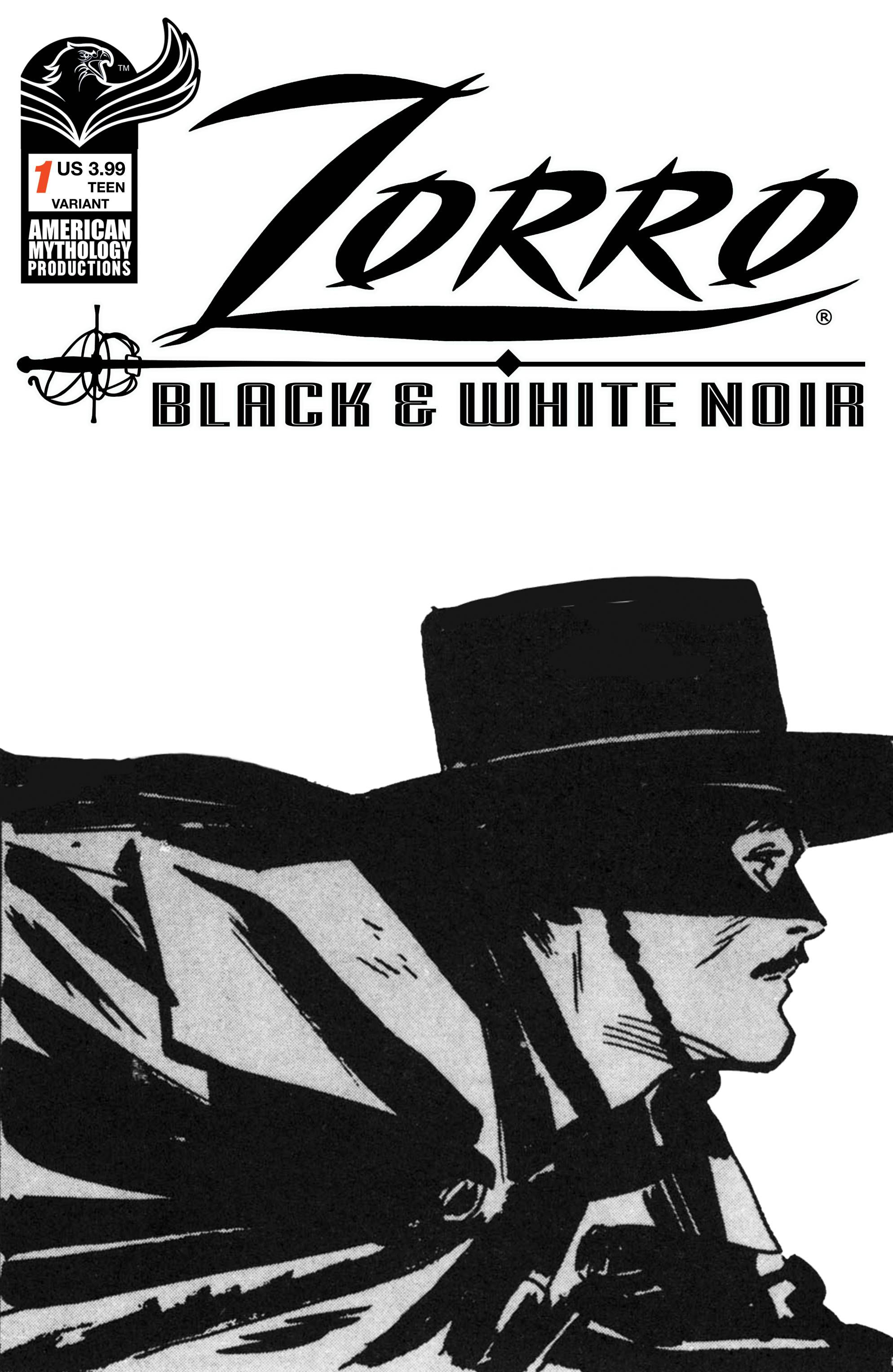 Zorro Black & White Noir #1 Toth Variant Cvr