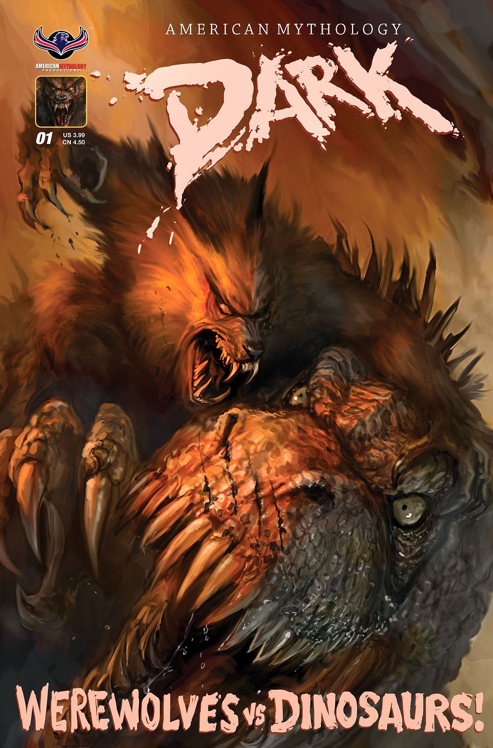 American Mythology Dark: Werewolves Vs Dinosaurs #1 Ferocious Cvr
