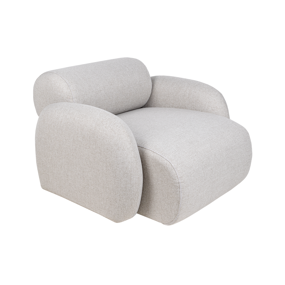 POLTRONA MANNU COM BRAÇO TECIDO CLARO ALTIMO MOBILI