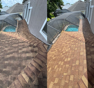Shingle roof transformation before and after