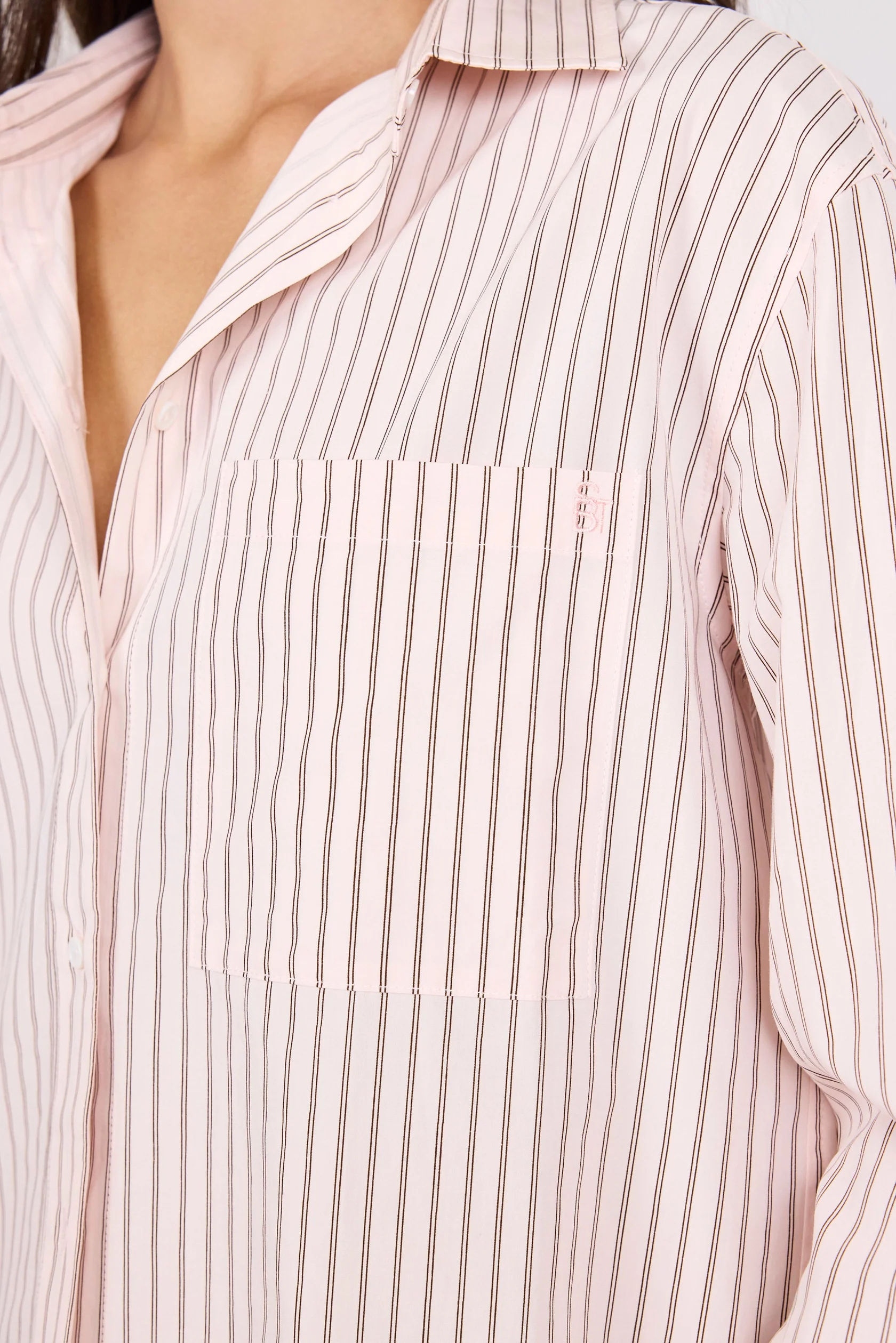 You Got This oversized shirt - Blush pinstripe
