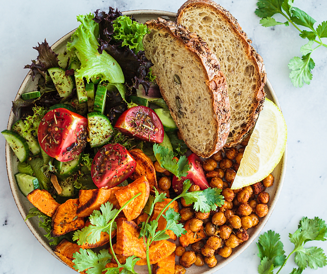 Example of a well-balanced plant-based plate