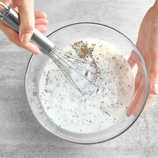 Mixing Chia Pudding Ingredients