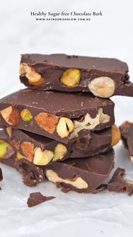 Healthy Sugar-free Chocolate Bark Recipe by Eat Nourish Glow